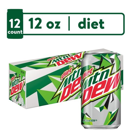 Diet Mountain Dew Citrus Soda Pop, 12 oz, 12 Pack Cans