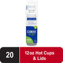 Dixie To Go Disposable Paper Cups with Lids, 12 oz, Multicolor, 20 Count