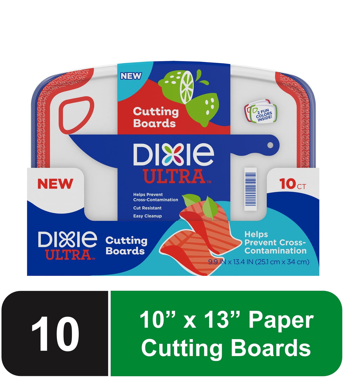 Dixie Ultra Disposable Paper Cutting Boards, 10-Count 10” x 13” Large Boards for Kitchen Meal Prep