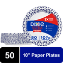 Dixie Ultra Disposable Paper Plates, Multicolor, 10 in, 50 Count