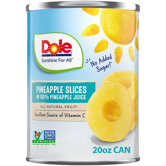 Dole Canned Pineapple Fruit Slices In 100% Pineapple Juice, 20 oz