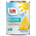 Dole Pineapple Chunks in 100% Pineapple Juice, 20 oz Can