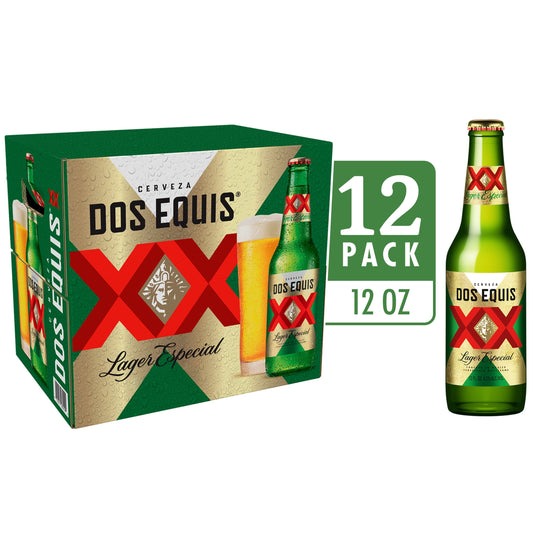 Dos Equis Mexican Lager Beer, 12 Pack, 12 fl oz Bottles, 4.2% Alcohol by Volume