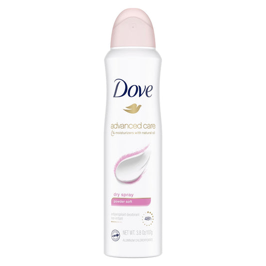 Dove Advanced Care Women's Antiperspirant Deodorant Dry Spray, Powdery, 3.8 oz