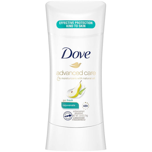 Dove Advanced Care Women's Antiperspirant Deodorant Stick, Juicy Pear and Fresh Jasmine, 2.6 oz