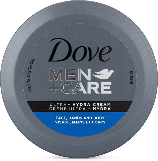 Dove Men+care Ultra Hydra Cream, Face, Hands and Body Moisturizer, All Skin Types, 5.07 oz