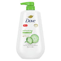 Dove Refreshing Long Lasting Gentle Body Wash, Cucumber and Green Tea, 30.6 fl oz