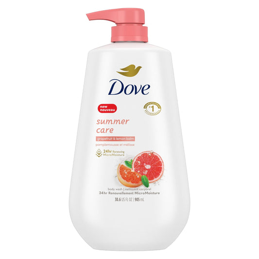 Dove Summer Care Long Lasting Body Wash, Grapefruit and Lemon Balm, 30.6 fl oz