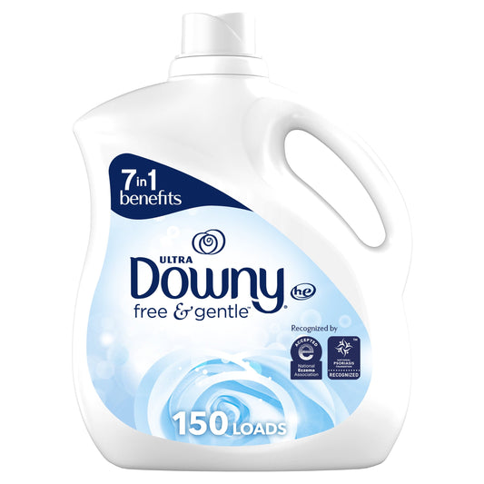 Downy Ultra Liquid Fabric Conditioner (Fabric Softener), Free & Gentle, 150 Loads 111 fl oz