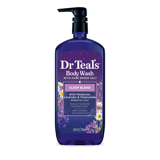 Dr Teal's Sleep Body Wash with Melatonin, Lavender & Chamomile & Essential Oil Blend, 24 fl oz