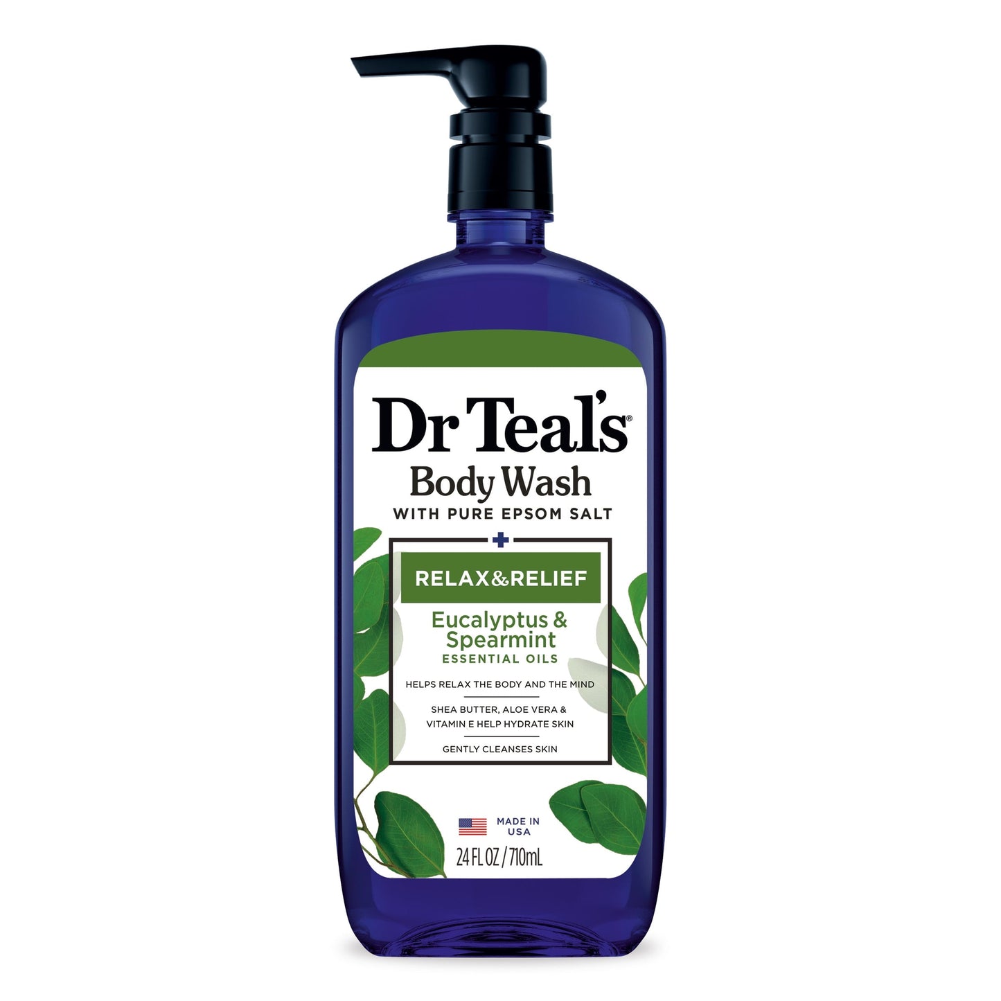 Dr Teal's Ultra Moisturizing Body Wash Relax and Relief with Eucalyptus Spearmint, 24 fl oz