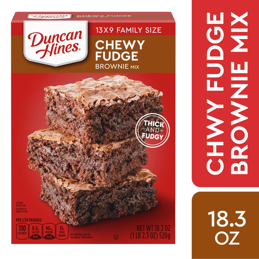 (3 pack) Duncan Hines Chewy Fudge Chocolate Brownie Mix, Family Size, 18.3 Oz Box