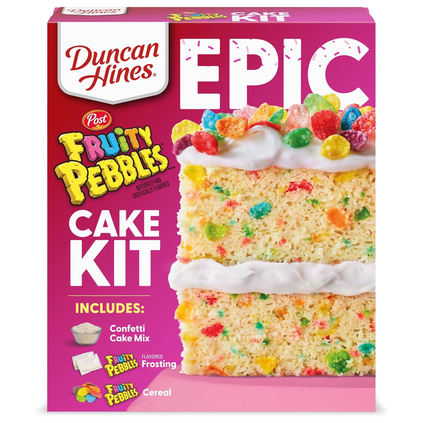 Duncan Hines Epic Kit, Fruity Pebbles Cake Mix Kit, 28.5 oz.