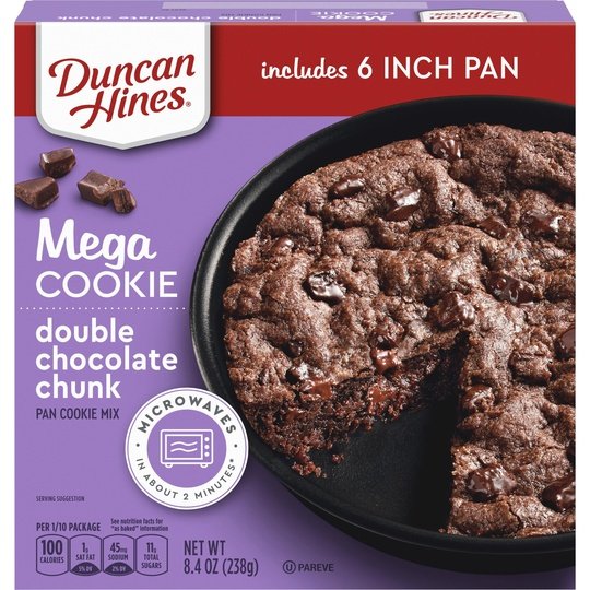 Duncan Hines Mega Cookie Double Chocolate Chunk Pan Cookie Mix, 8.4 Oz