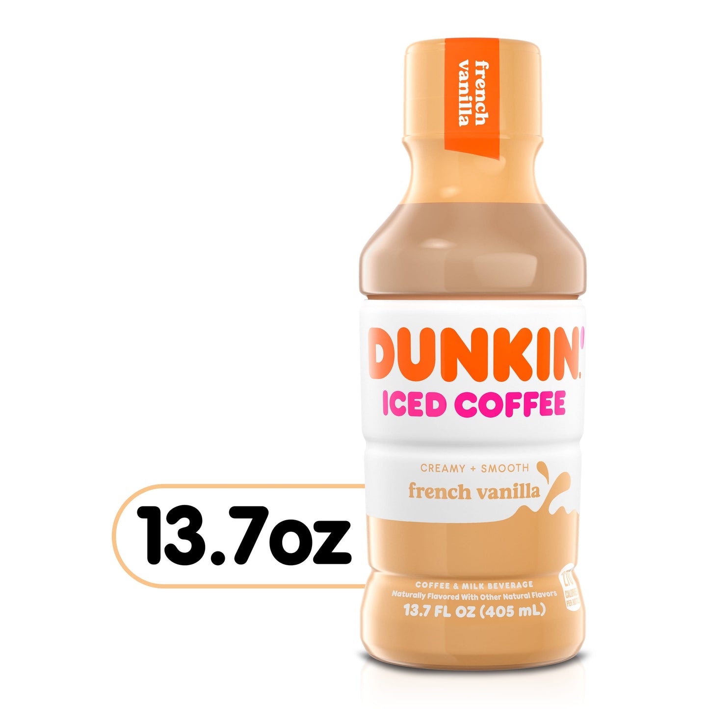 Dunkin' French Vanilla, Iced Bottled Coffee Drink, 13.7 fl oz