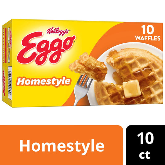 Eggo Homestyle Original Waffles, 12.3 oz, 10 Count (Frozen), Regular