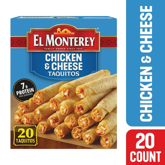 El Monterey Chicken & Cheese Flour Taquitos, 20 oz, 20 Ct (Frozen)