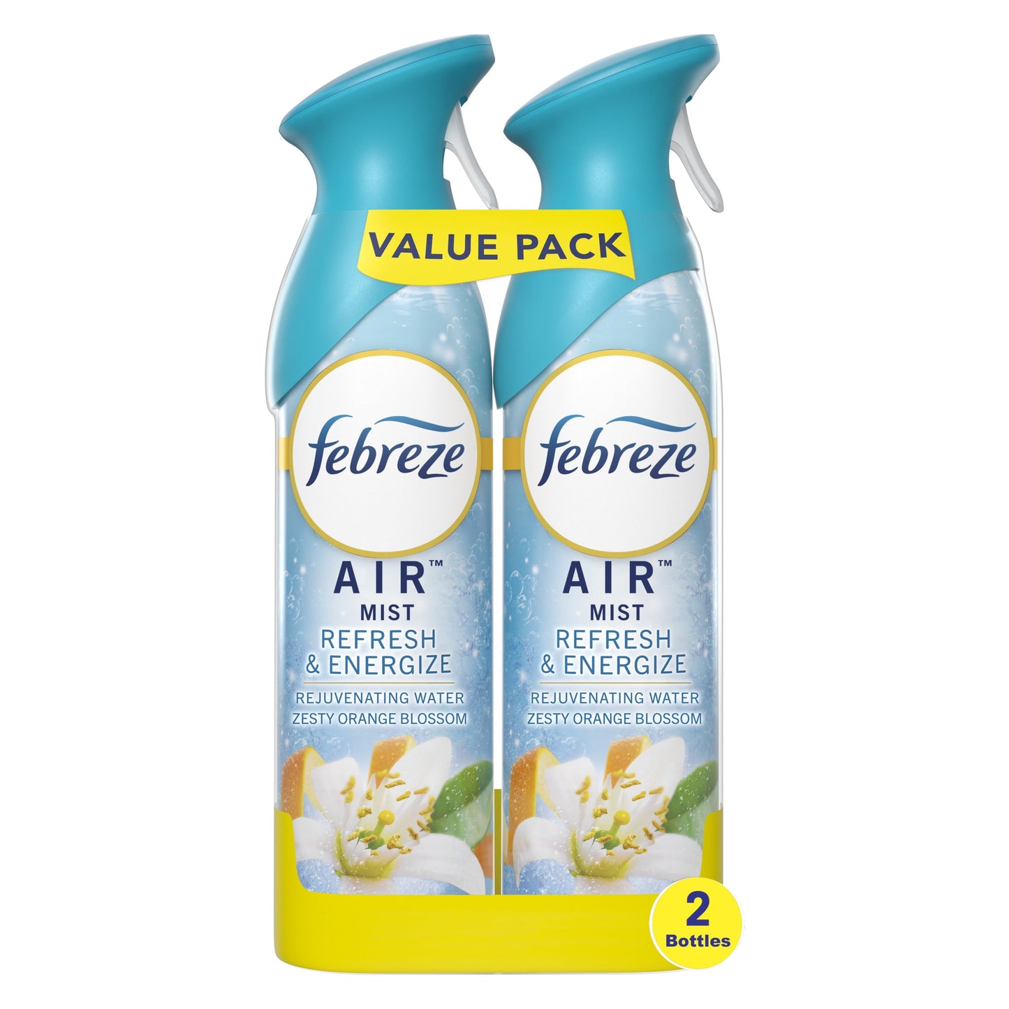 Febreze Air Fresh Refresh & Energize, Zesty Orange Blossom, 8.80 oz, 2 Ct. Aerosol Can