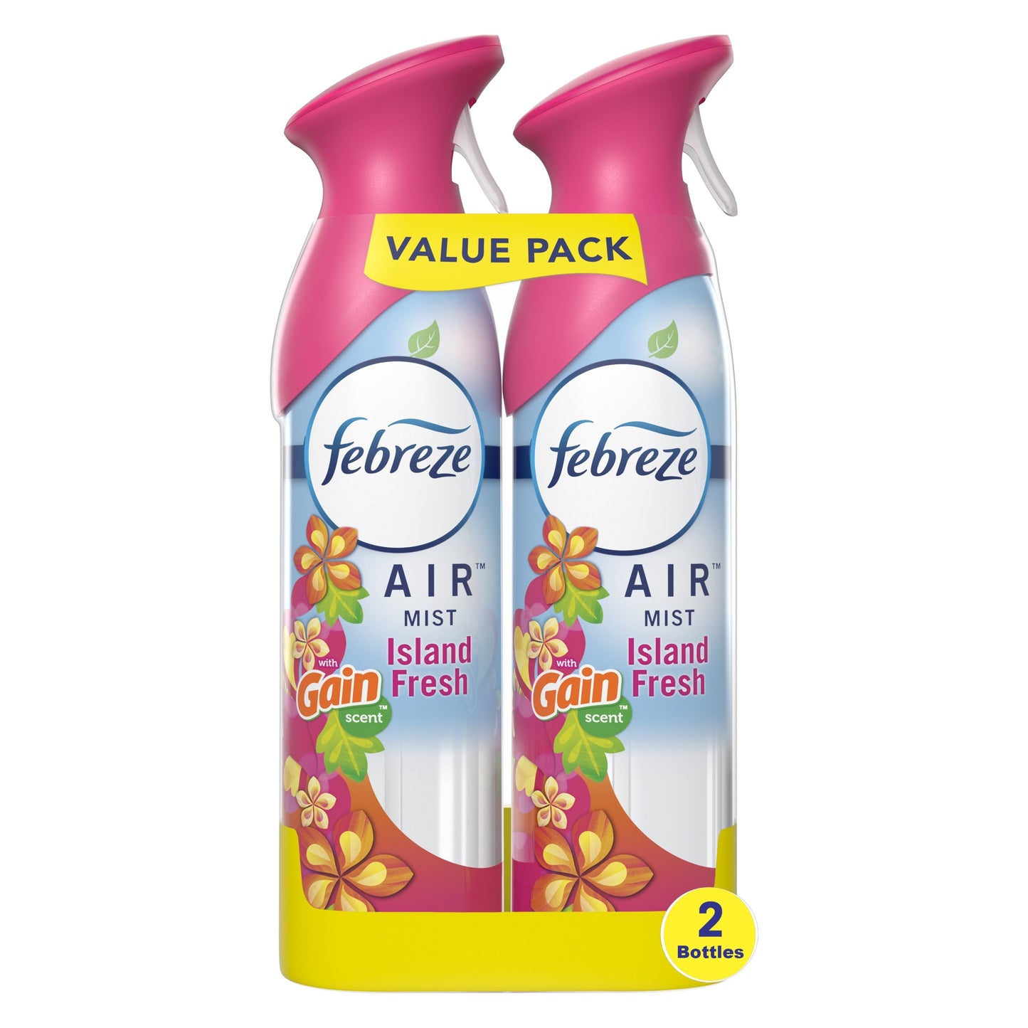 Febreze Odor-Fighting Air Freshener with Gain Island Fresh Scent, Pack of 2, 8.8 fl oz each