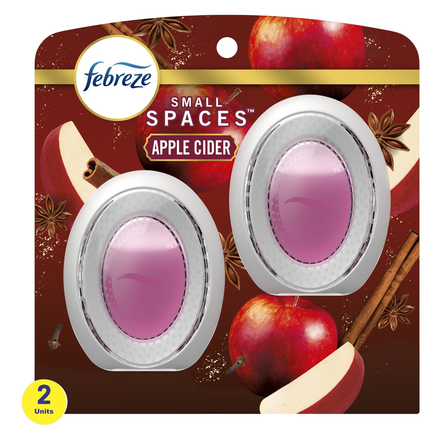 Febreze Small Spaces Holiday Air Freshener Apple Cider Scent, .25 fl oz Each, Pack of 2