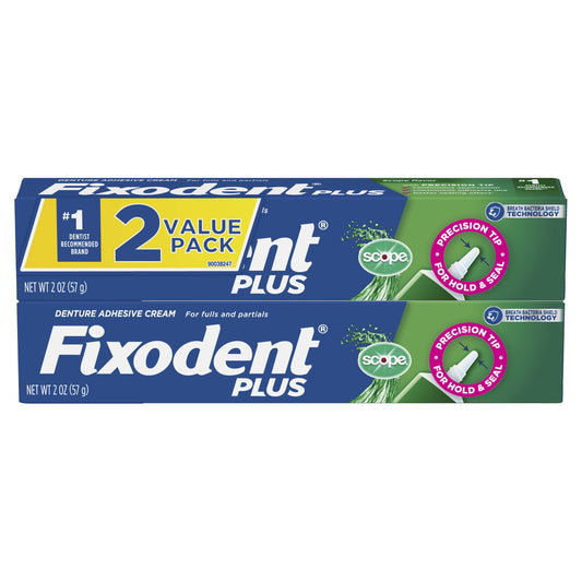 Fixodent Plus Scope Denture Adhesive, Precision Hold, 2 oz, 2 Pack