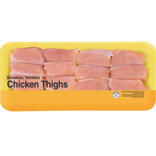 Freshness Guaranteed Boneless Skinless Chicken Thighs Family Pack, 4.7 - 5.6 lb Tray