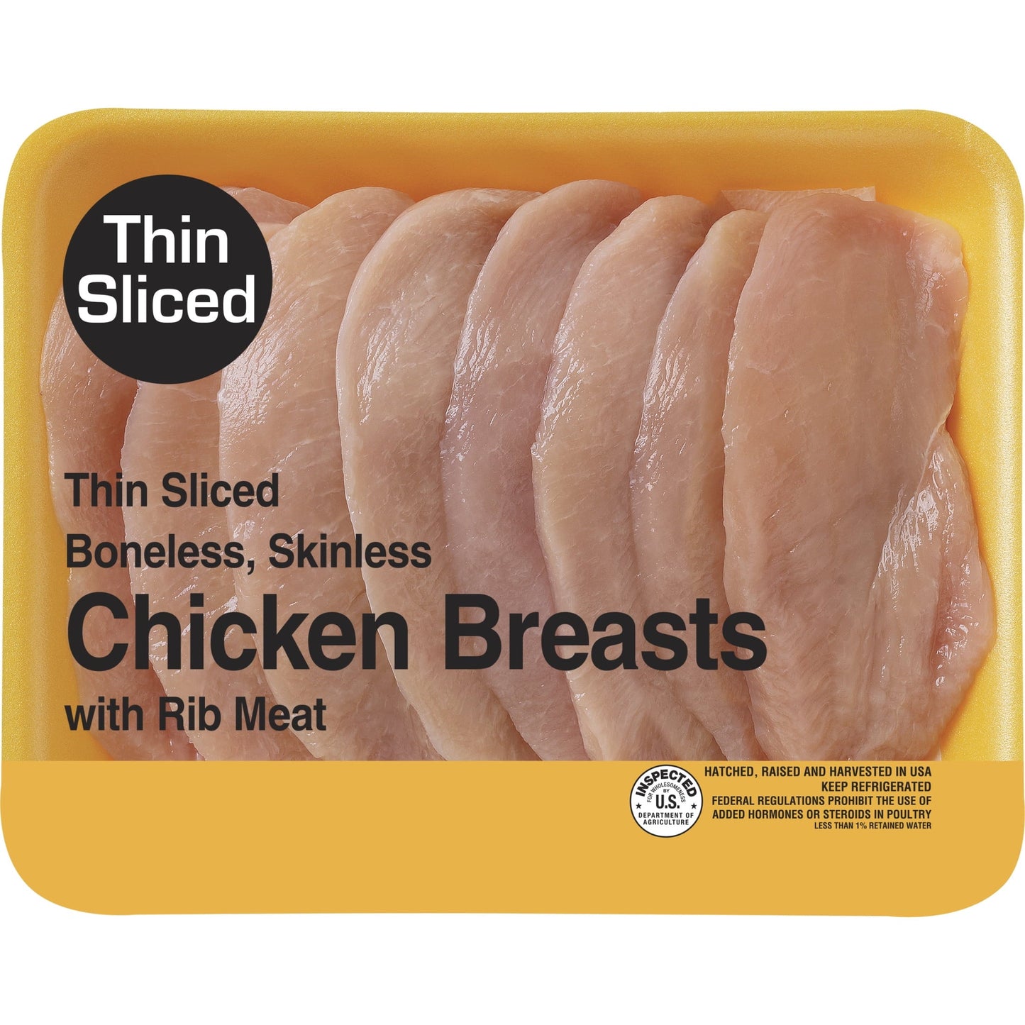 Freshness Guaranteed Thin-Sliced Boneless Skinless Chicken Breasts, 1.7 - 3.0 lb Tray