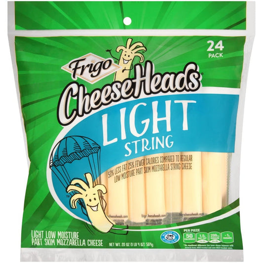 Frigo Cheese Heads Light String Mozzarella Cheese, 20 oz, 24 Count