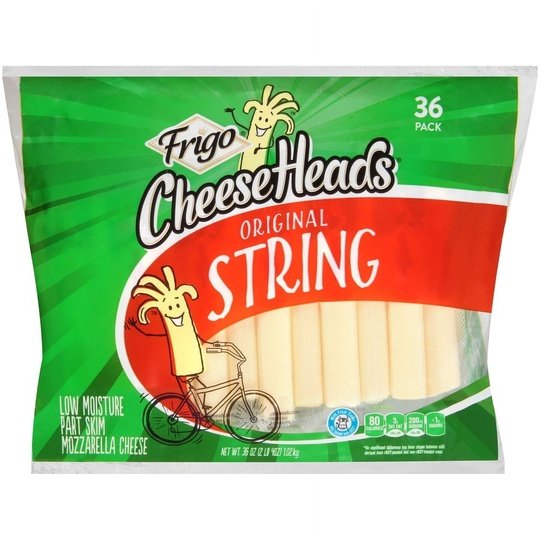 Frigo Cheese Heads Original Mozzarella String Cheese, Cheese Snacks, 36 oz, 36 Count