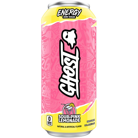 GHOST® ENERGY Zero Sugar Energy Drink, Sour Pink Lemonade, 16 fl oz Can