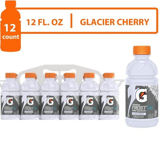 Gatorade Frost Glacier Cherry Thirst Quencher Sports Drink, 12 oz, 12 Pack Bottles