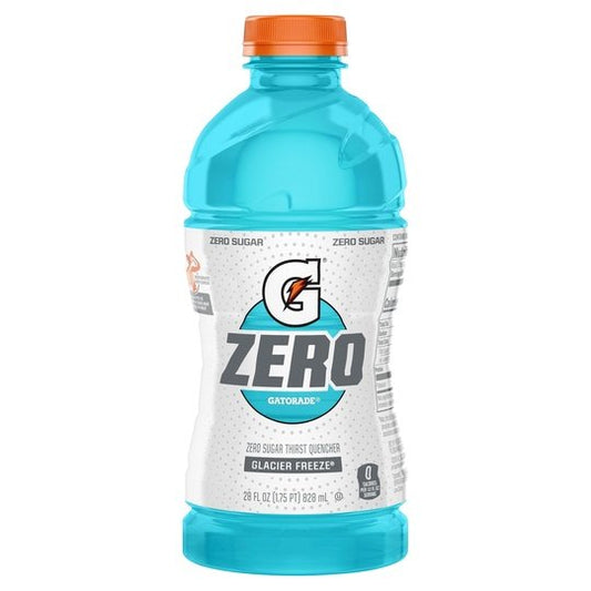 Gatorade G Zero Sugar Glacier Freeze Thirst Quencher Sports Drink, 28 oz Bottle