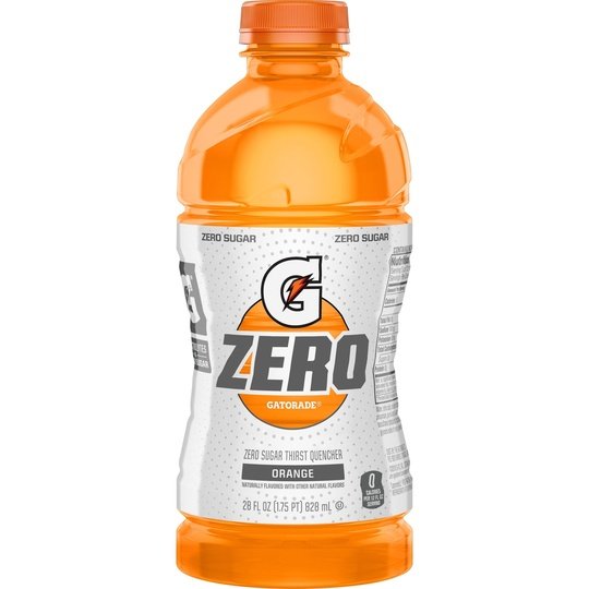 Gatorade G Zero Sugar Orange Thirst Quencher Sports Drink, 28 oz Bottle