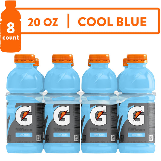 Gatorade Thirst Quencher Cool Blue Bottled Drink, 20oz, 8 Pack Bottles