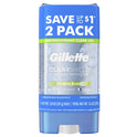 Gillette Antiperspirant Deodorant for Men, Clear Gel, Powder Rush, Twin Pack, 3.8oz