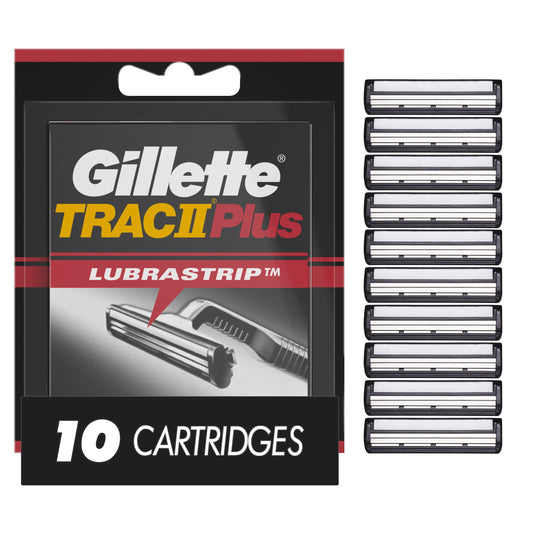 Gillette Men's Trac II Plus Razor Blade Refills, 10 Count