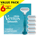 Gillette Venus Smooth Women's Razor Handle + 6 Refills