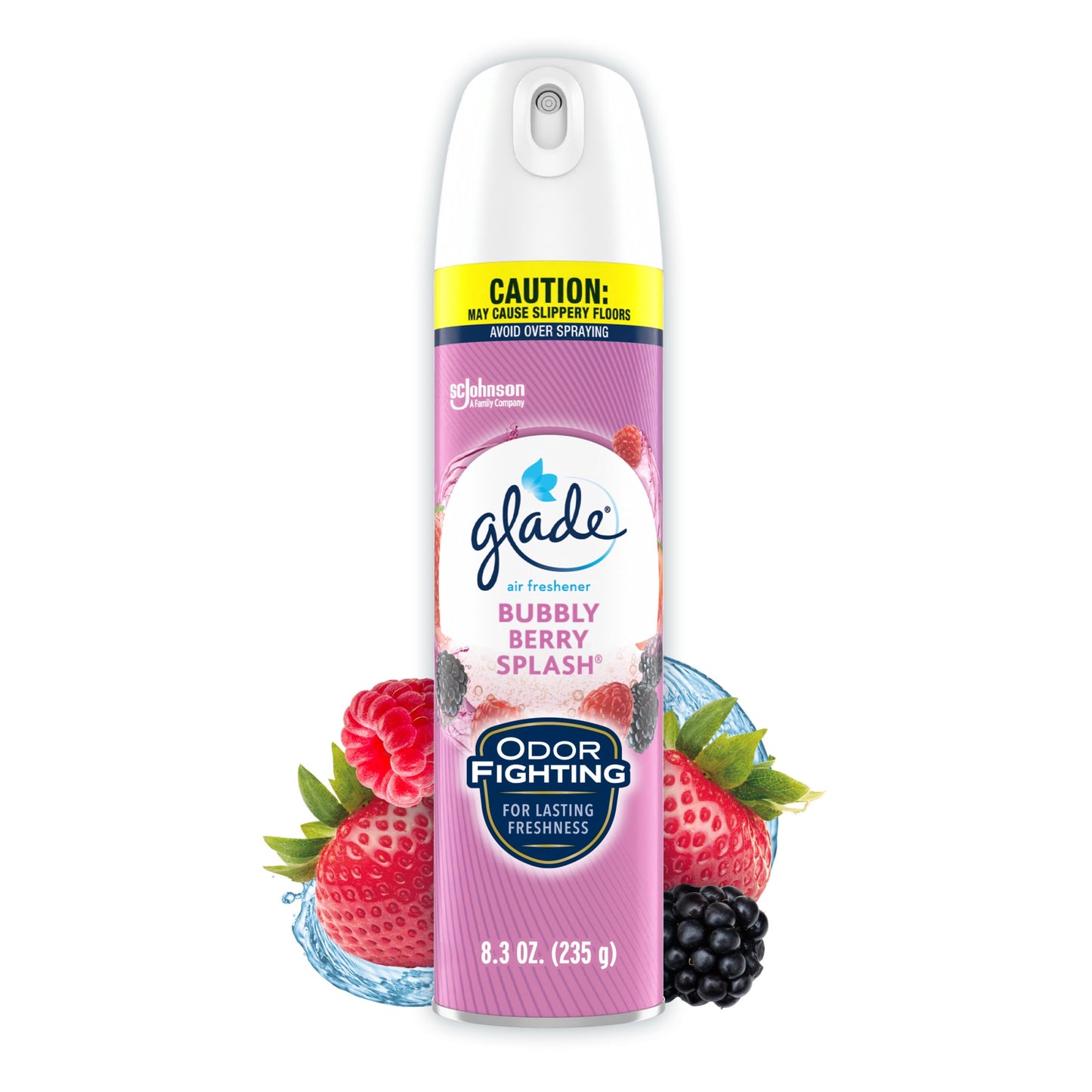 Glade Aerosol Spray, Air Freshener for Home, Bubbly Berry Splash Scent, Fragrance Infused with Essential Oils, Invigorating and Refreshing, with 100% Natural Propellent, 8.3 oz