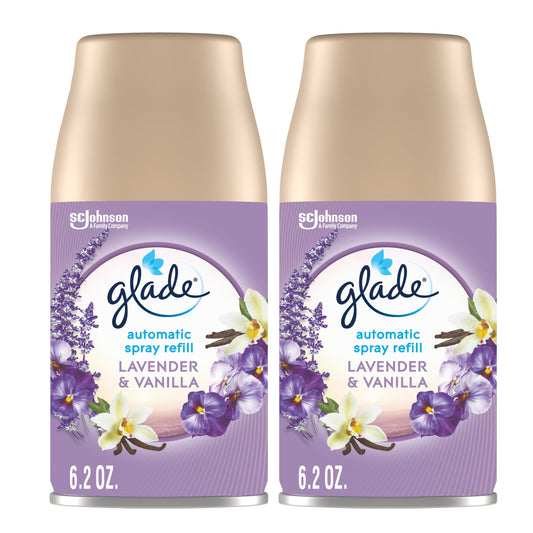 Glade Automatic Spray Refill, Air Freshener, Lavender & Vanilla, 2 Refills, 2 x 6.2 oz