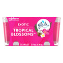 Glade Jar Candle 2 ct, Exotic Tropical Blossoms, 6.8 oz. Total, Air Freshener, Wax Infused with Essential Oils