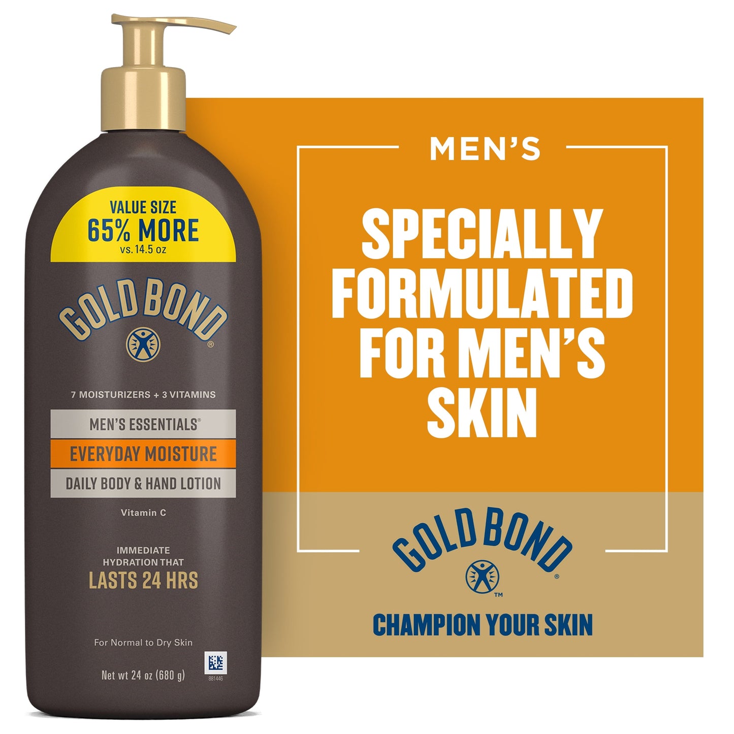 Gold Bond Men's Essentials Everyday Moisture Lotion, 24 oz.