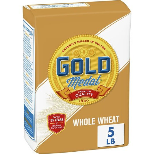 Gold Medal Premium Quality All Natural Whole Wheat Flour For Baking, 5 lb.