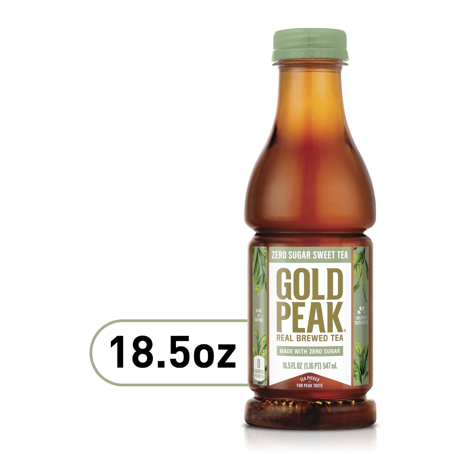 Gold Peak Real Brewed Tea Sugar Diet Iced Sweet Tea Bottled Drink, 18.5 fl oz