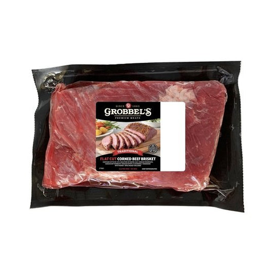 Grobbel's Fresh Corned Beef Brisket Flat, 1 Count, 2.0- 5.0 lbs