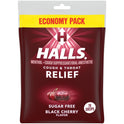 HALLS Relief Sugar Free Black Cherry Flavor Cough Drops, Economy Pack, 1 Bag (70 Drops)