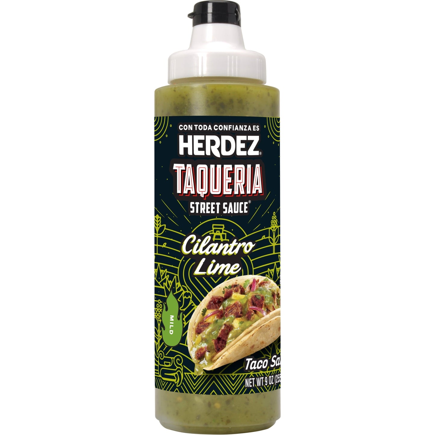 HERDEZ TAQUERIA STREET SAUCE Cilantro Lime Taco Sauce, 9 oz Bottle