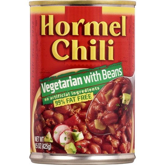 HORMEL Chili Vegetarian with Beans, 99% Fat Free, Steel Can 15 oz