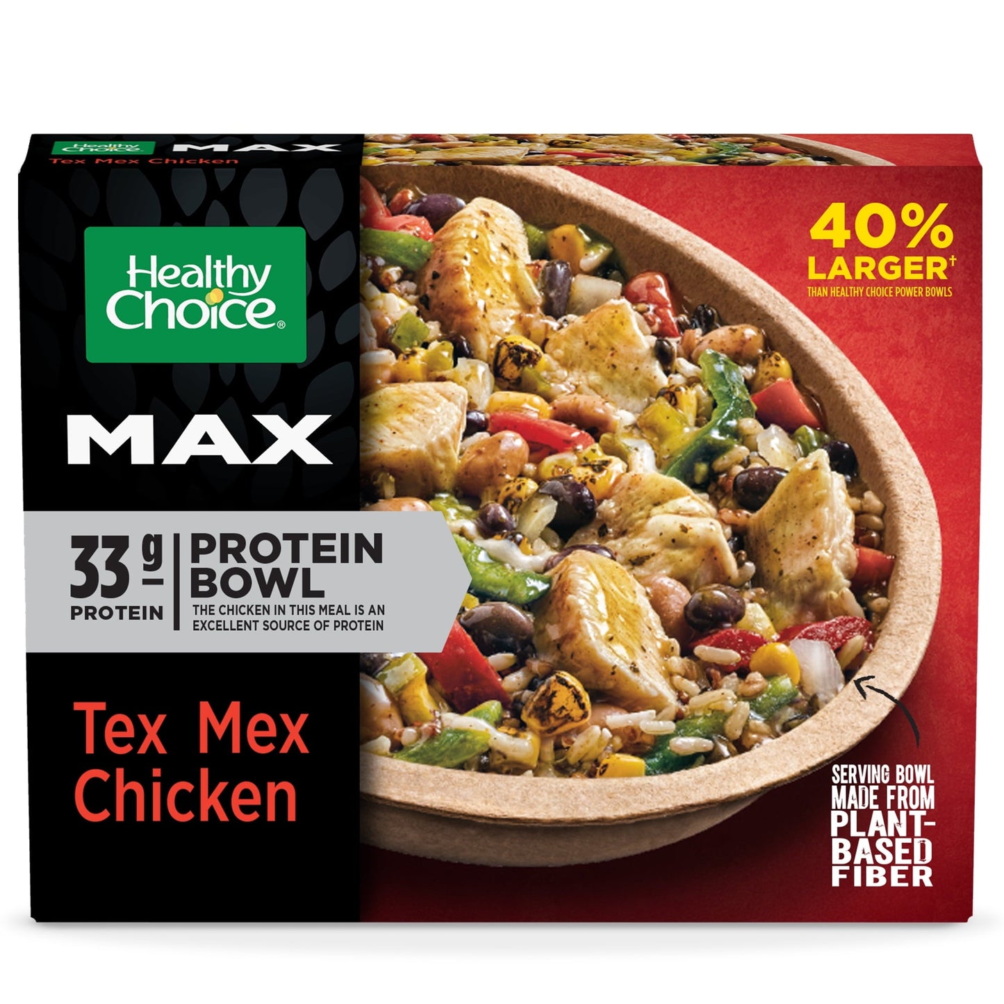 Healthy Choice Max Bowl Tex Mex Chicken Frozen Meal, 14 oz (Frozen)