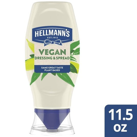 Hellmann's Vegan Plant Based Dressing and Spread Mayonnaise, 11.5 fl oz Bottle