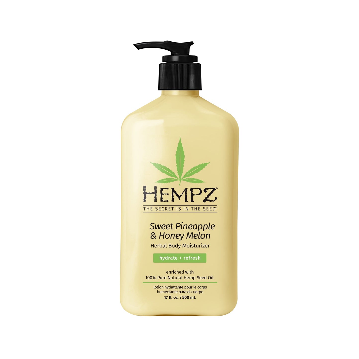 Hempz Herbal Body Moisturizer for Dry Skin, Sweet Pineapple & Honey Melon, 17 fl oz